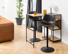 Barhocker >I_Oregon< in schwarz, Polyurethan, Stahl - 47x110x51cm (BxHxT)