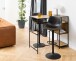 Barhocker >I_Oregon< in schwarz, Polyurethan, Stahl - 47x110x51cm (BxHxT)