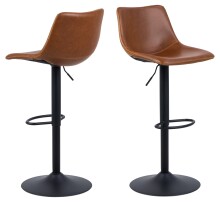 Barhocker >I_Oregon< in cognac, Polyurethan, Stahl...