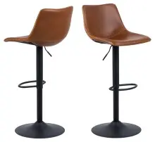 Barhocker >I_Oregon< in cognac, Polyurethan, Stahl...