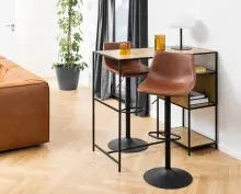 Barhocker >I_Oregon< in cognac, Polyurethan, Stahl...