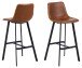 Barhocker >I_Oregon< (2er-Set) in cognac - 46,5x103x50 (BxHxT)