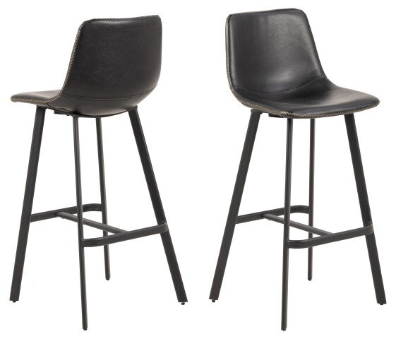 Barhocker >I_Oregon< (2er-Set) in schwarz - 46,5x103x50 (BxHxT)