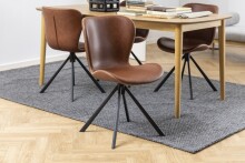 Drehstuhl >Batilda -A1< in cognac, Polyurethan, Stahl - 46,5x81x53cm (BxHxT)