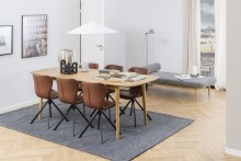 Drehstuhl >Batilda -A1< in cognac, Polyurethan, Stahl - 46,5x81x53cm (BxHxT)