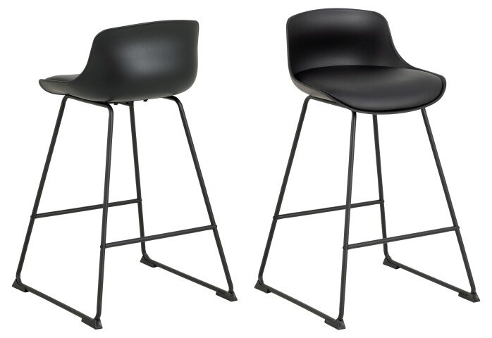 Kufenstuhl >Tina< (2er-Set) in schwarz, Polyurethan, Stahl - 50x84x49cm (BxHxT)