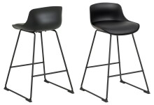 Kufenstuhl >Tina< (2er-Set) in schwarz, Polyurethan, Stahl - 50x84x49cm (BxHxT)