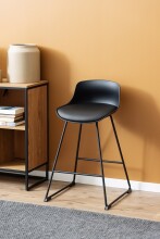 Kufenstuhl >Tina< (2er-Set) in schwarz, Polyurethan, Stahl - 50x84x49cm (BxHxT)