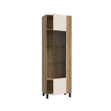 Vitrine >KILLARNEY< in Sand/ Mauvella Eiche Dekor - 63,4x195,8x42cm (BxHxT)