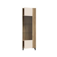 Vitrine >KILLARNEY< in Sand/ Mauvella Eiche Dekor - 63,4x195,8x42cm (BxHxT)