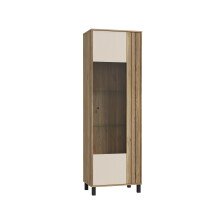 Vitrine >KILLARNEY< in Sand/ Mauvella Eiche Dekor - 63,4x195,8x42cm (BxHxT)