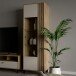 Vitrine >KILLARNEY< in Sand/ Mauvella Eiche Dekor - 63,4x195,8x42cm (BxHxT)