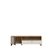 Lowboard >KILLARNEY< in Sand/ Mauvella Eiche Dekor - 158,1x48,6x42cm (BxHxT)