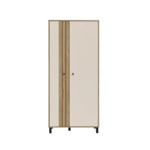 Kleiderschrank >KILLARNEY< in Sand / Mauvella Eiche Dekor - 88,1x195,8x52,7cm (BxHxT)