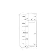 Kleiderschrank >KILLARNEY< in Sand / Mauvella Eiche Dekor - 88,1x195,8x52,7cm (BxHxT)