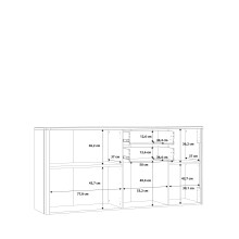 Sideboard >LEOKADIA< in Artisan Eiche Dekor / grau - 182,6x86,3x41,4cm (B/H/T)