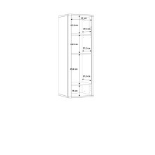 Hängeschrank >LEOKADIA< in Artisan Eiche Dekor / grau - 43,5x126,4x41,4cm (B/H/T)