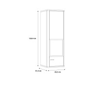 Hängeschrank >LEOKADIA< in Artisan Eiche Dekor / grau - 43,5x126,4x41,4cm (B/H/T)