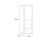 Hängeschrank >LEOKADIA< in Artisan Eiche Dekor / grau - 43,5x126,4x41,4cm (B/H/T)