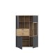 Highboard >LEOKADIA< in Artisan Eiche Dekor / grau - 113,2x159,8x41,4 (BxHxT)