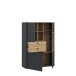Highboard >LEOKADIA< in Artisan Eiche Dekor / grau - 113,2x159,8x41,4 (BxHxT)