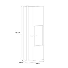 Vitrine >LEOKADIA< in Artisan Eiche Dekor / grau - 73,2x211,1x41,4 (B/H/T)