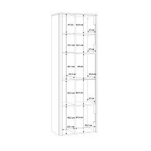 Vitrine >LEOKADIA< in Artisan Eiche Dekor / grau - 73,2x211,1x41,4 (B/H/T)