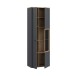 Vitrine >LEOKADIA< in Artisan Eiche Dekor / grau - 73,2x211,1x41,4 (B/H/T)