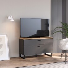 TV-Schrank >LEOKADIA< in Artisan Eiche / grau -...