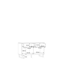 TV-Schrank >LEOKADIA< in Artisan Eiche / grau - 95,4x57,7x41,3cm (B/H/T)