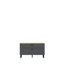 TV-Schrank >LEOKADIA< in Artisan Eiche / grau - 95,4x57,7x41,3cm (B/H/T)