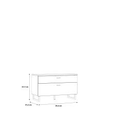 TV-Schrank >LEOKADIA< in Artisan Eiche / grau - 95,4x57,7x41,3cm (B/H/T)