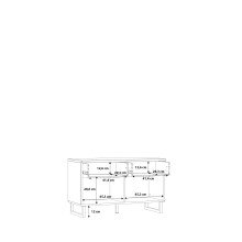 TV-Schrank >LEOKADIA< in Artisan Eiche / grau - 95,4x57,7x41,3cm (B/H/T)