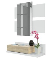 Garderoben-Set >Tekkan< in Kanada-Eiche Dekor/Artik-Weiß - 75x20x29 (BxHxT)