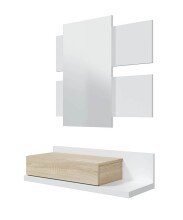 Garderoben-Set >Tekkan< in Kanada-Eiche Dekor/Artik-Weiß - 75x20x29 (BxHxT)