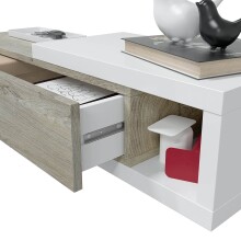 Garderoben-Set >Noon< (2-teilig) in Artik-Weiß/Alaska-Eiche - 95x19x26 (BxHxT)