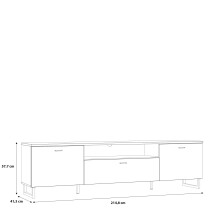 Lowboard >LEOKADIA< in Artisan Eiche Dekor / grau - 214,8x57,7x41,3cm (B/H/T)