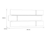 Wandregal >LEOKADIA< in Artisan Eiche Dekor / grau - 195,1x82,8x21,9cm (B/H/T)