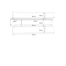 Wandregal >LEOKADIA< in Artisan Eiche Dekor / grau - 195,1x82,8x21,9cm (B/H/T)