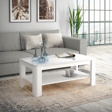 Couchtisch >INFINITUDE< in Weiss Glanz Dekorfolie - 110x45x60cm (BxHxT)
