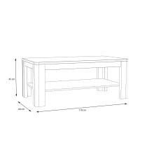 Couchtisch >INFINITUDE< in Weiss Glanz Dekorfolie - 110x45x60cm (BxHxT)