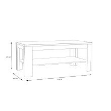Couchtisch >INFINITUDE< in Weiss Glanz Dekorfolie - 110x45x60cm (BxHxT)