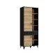 Hochschrank >LYA< in Mauvella Eiche/ Cabezone Eiche  - 83,1x200,7x41,5cm (BxHxT)