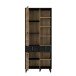 Hochschrank >LYA< in Mauvella Eiche/ Cabezone Eiche  - 83,1x200,7x41,5cm (BxHxT)