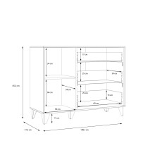 Kommode >LYA< in Mauvella Eiche  / Cabezone Eiche - 108,1x85,5x41,5cm (BxHxT)