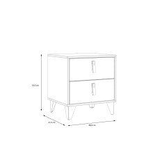 Nachtkommode >LYA< in schwarz, Eiche Dekor - 48,4x53,5x41,5cm (BxHxT)