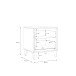 Nachtkommode >LYA< in schwarz, Eiche Dekor - 48,4x53,5x41,5cm (BxHxT)