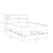 Stauraumbett >LYA< in Mauvella Eiche / Cabezone Eiche - 129,5x92,6x205,6 (BxHxT)