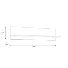Wandboard >LYA< in Mauvella Eiche / Cabezone Eiche - 110x25x22,9cm (BxHxT)