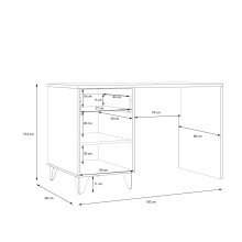 Schreibtisch >LYA< in Mauvella Eiche / Cabezone Eiche - 120x73,4x60cm (BxHxT)